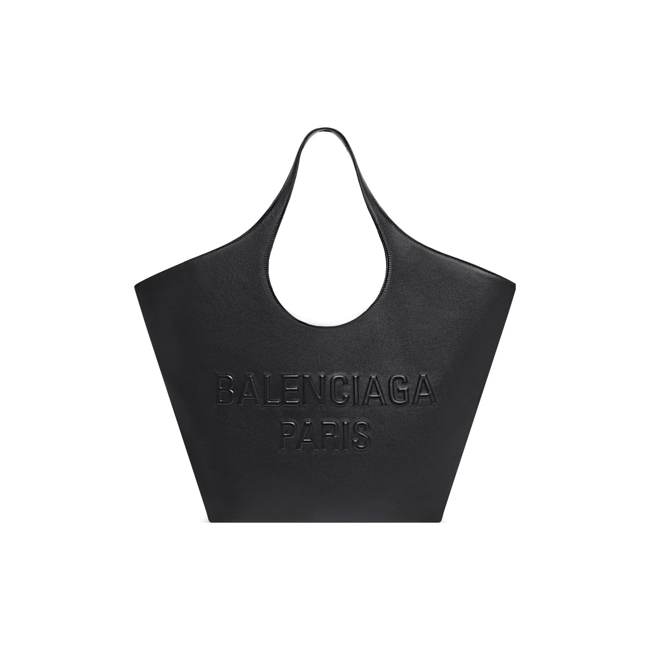Balenciaga Mary-Kate Tote Bag for Women, Soft Smooth Leather, Open-Top Style, Black