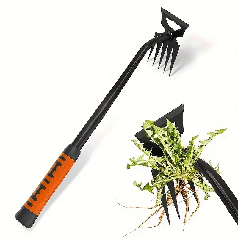 Heavy Duty Manual Weeder Long Handle Weeding Tool, Sharp Rust-Proof Carbon Steel Blade Uproots Weeds, Ergonomic Grip Portable Garden Weed Remover for Lawn Farm Vegetable Beds #GardenTools #LawnCare