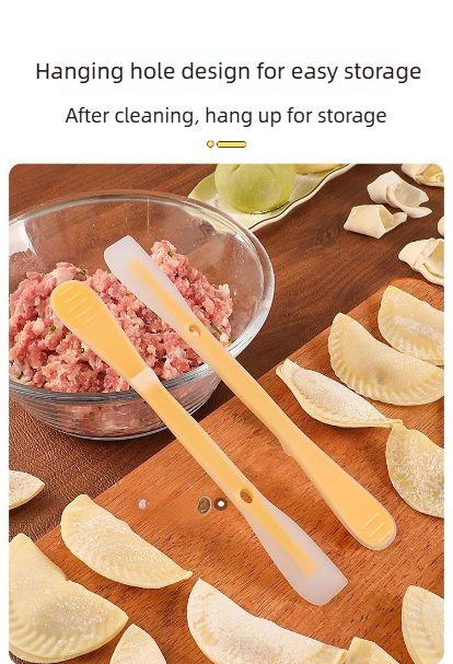 2PCS Multifunctional double-headed dumpling and wonton scraper, silicone meat filling tool, household kitchen all-in-one jam maker