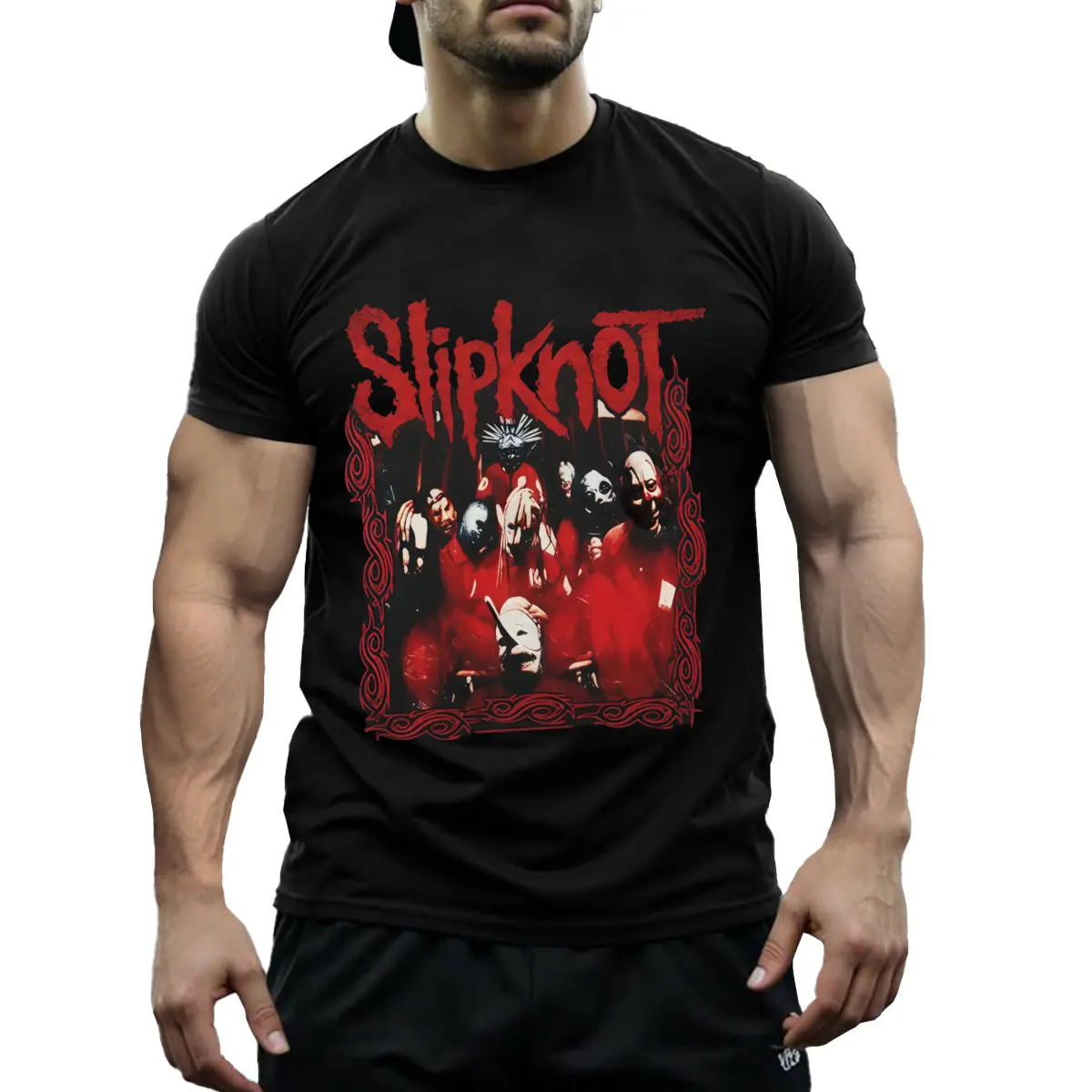 Slipknot Graphic T-Shirt - Black, Soft Cotton, Short Sleeve, Crew Neck, Mens Casual Rock Band Tee with Bold Print Design, Band T Shirts - T Shirt