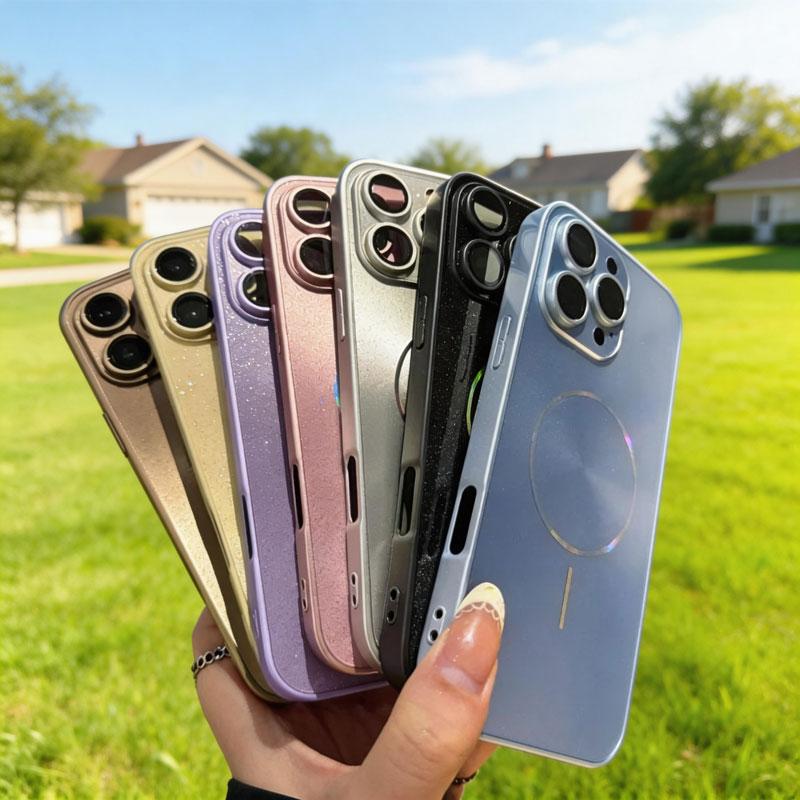 Luxury CD Texture Laser For Magsafe Lens Protector Case For iPhone 17 Air 16 15 14 13 12 Pro Max Wireless Charge Glitter Cover