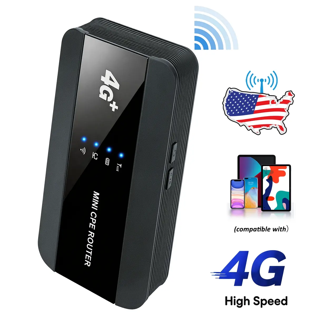 Pocket WiFi Hotspot 4G Portable Wireless Router, Dual WiFi & Wired Connection Design, Long-Lasting 3000mAh Battery, Easy Setup, Secure Private Network, Ideal Internet Device for Travel & Outdoor Activities