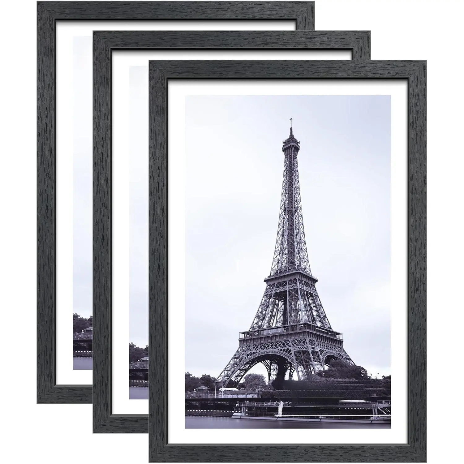 16x24 picture Frame Woodgrain,Black MDF Poster Frames-16 x 24 Picture Frame for Wall Mount,Vertical & Horizontal Hanging