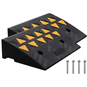 VEVOR Rubber Curb Ramp 5" Rise Height 2 Pack, Heavy-Duty 33069 lbs/15 T Capacity Threshold Ramps, Rubber Driveway Ramps for Cars, Carts, Dollies, Motorcycle, Bikes, Wheelchairs