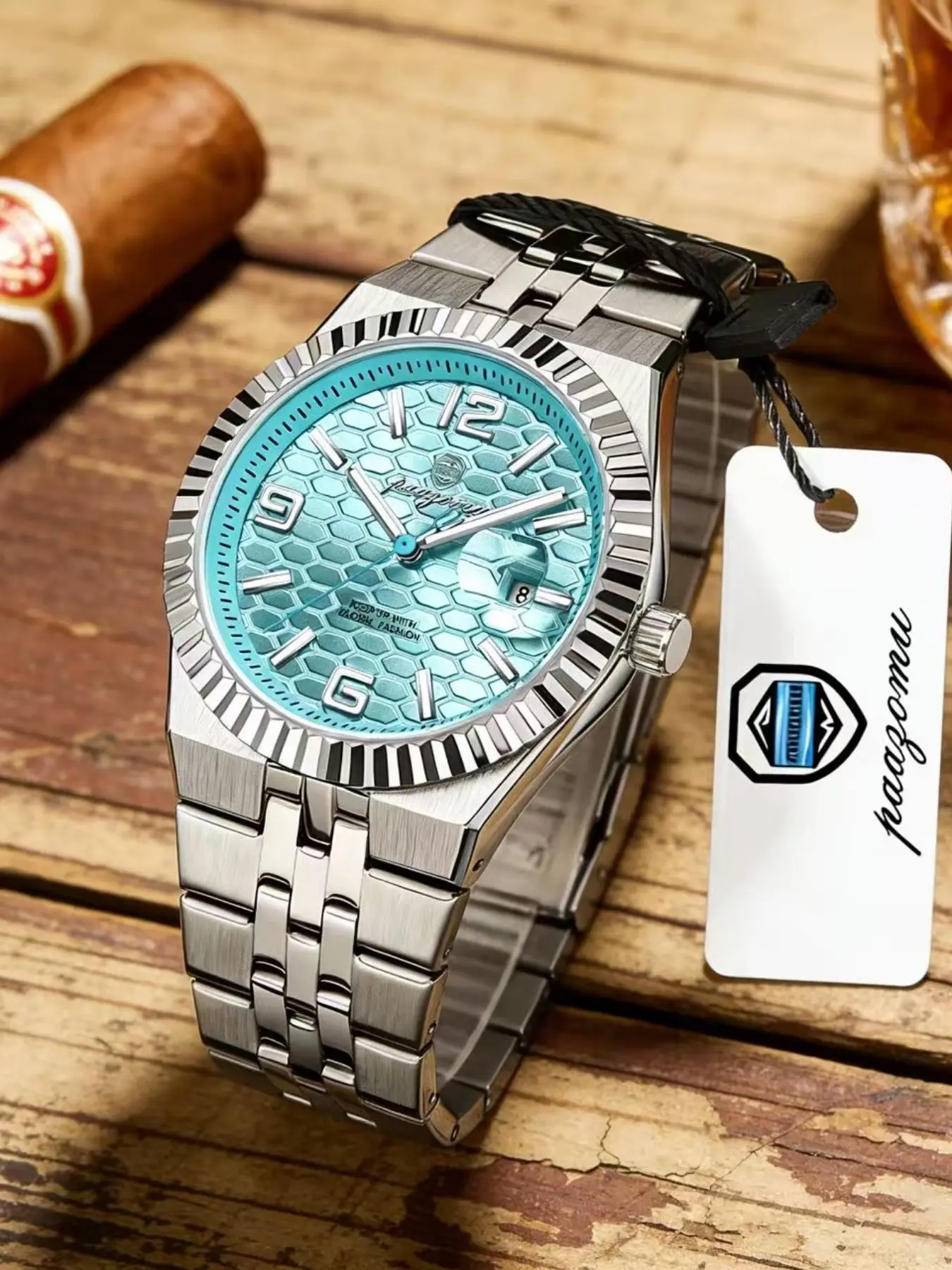 Paazomu 2026 Luxury Fashion Men's Analog Wristwatch, Fashionable Waterproof Wristwatch, Analog Quartz Watches, Waterproof Night Light Date, Stainless Steel Quartz, Business Style, Silver Color Dial