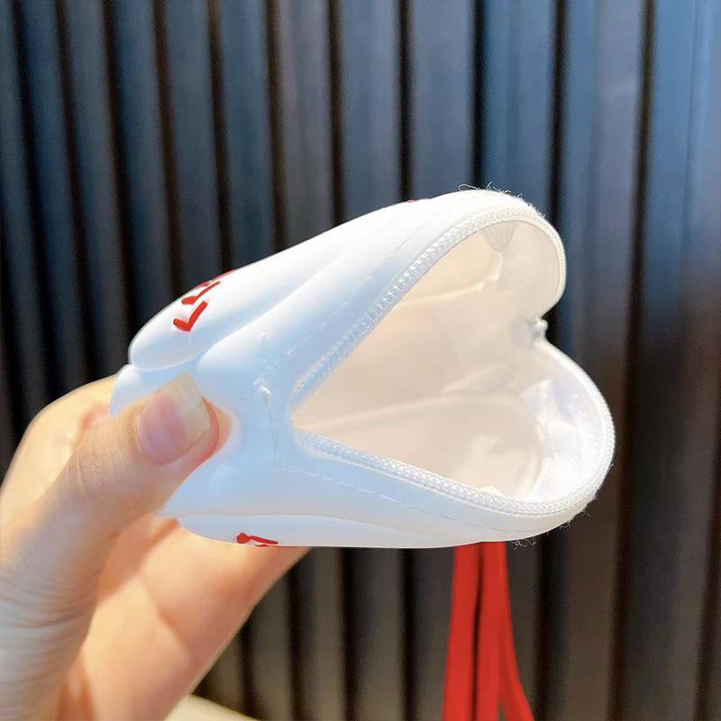 Sport Series Basketball Silicone Coin Purse, Mini Earbud Storage Bag with Keychain