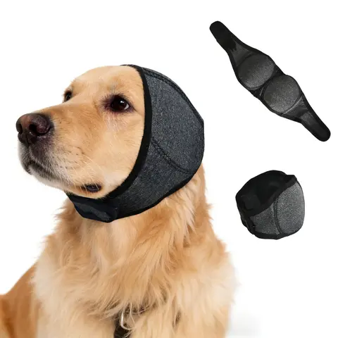 Calming Dog Puppy Ear Muffs: Waterproof, Noise-Reducing Headband for Summer Swimming & Anxiety Relief