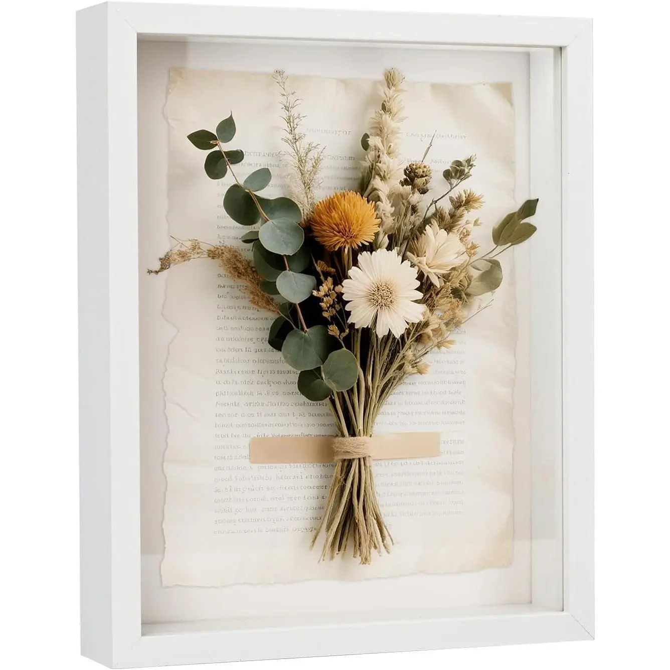 White 8x10 Shadow Box Frame Display Case - Wall Decor for Baby Keepsakes, Wedding Photos, Dried Flowers, Memorabilia