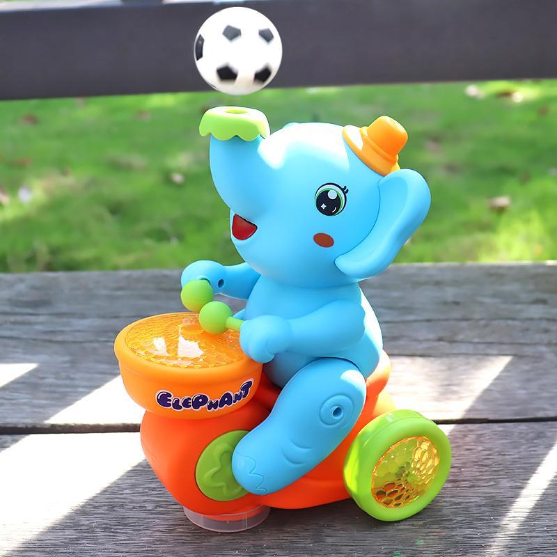 Electric Elephant Design Music Toy with Blowing Ball Function, Spinner Drumming Toy Musical Light Up with Music & Light, Fun Music Toy for Babies, Winter Gift