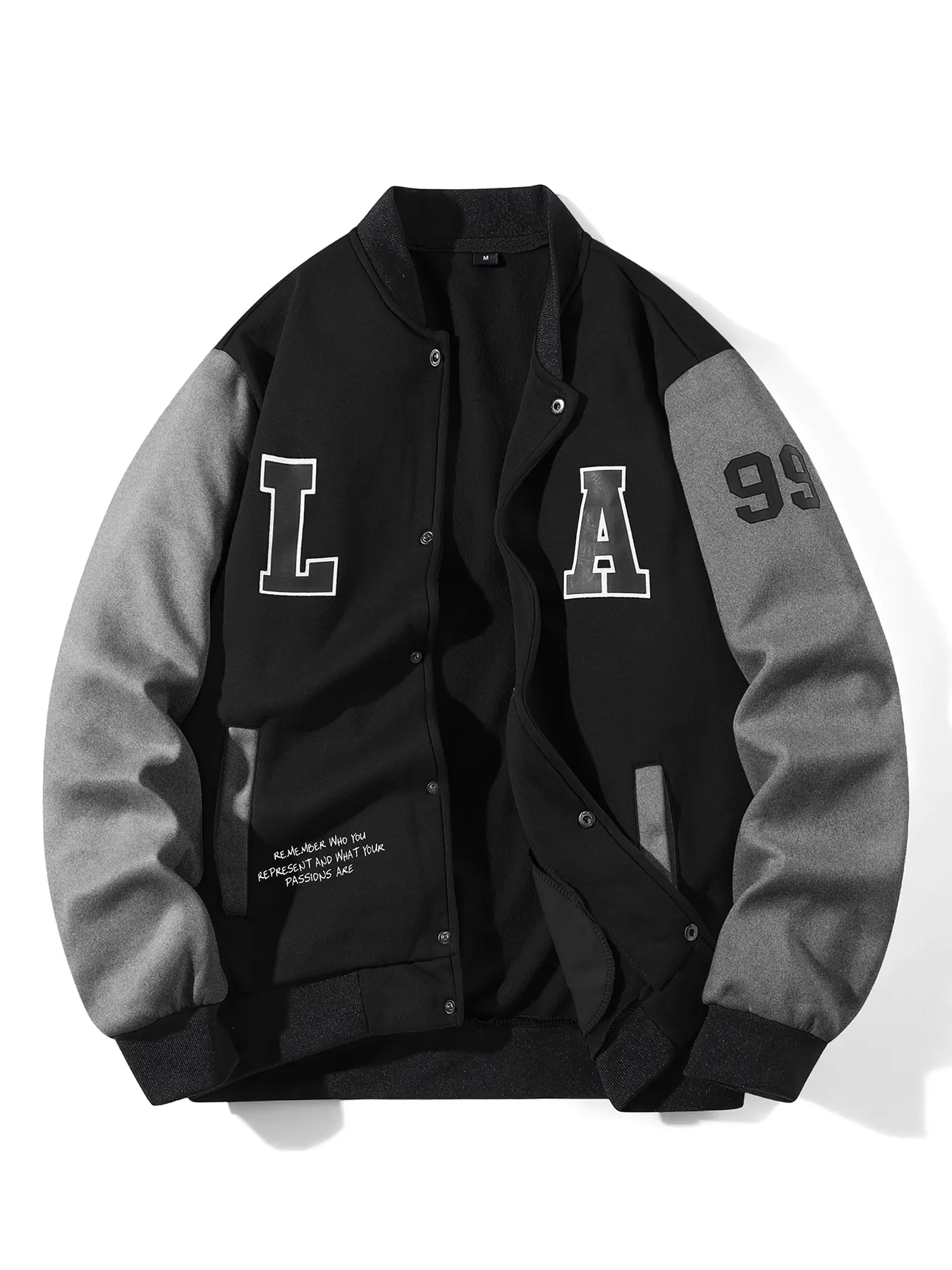 Autumn Colorblock Casual La Letter Baseball Jacket, Long Sleeve Youth Versatile Jacket, Hip Hop Trendy Couples Student Daily Commute Spring Sports Jacket