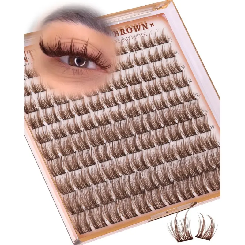 Lash Clusters Wispy Eyelash Clusters 10-16mm Manga Cluster Eyelash Extensions Dark Brown Lashes Clusters Spiky Lashes Cluster Eyelashes CD-Curly Individual Lashes for Fairy Eye Look