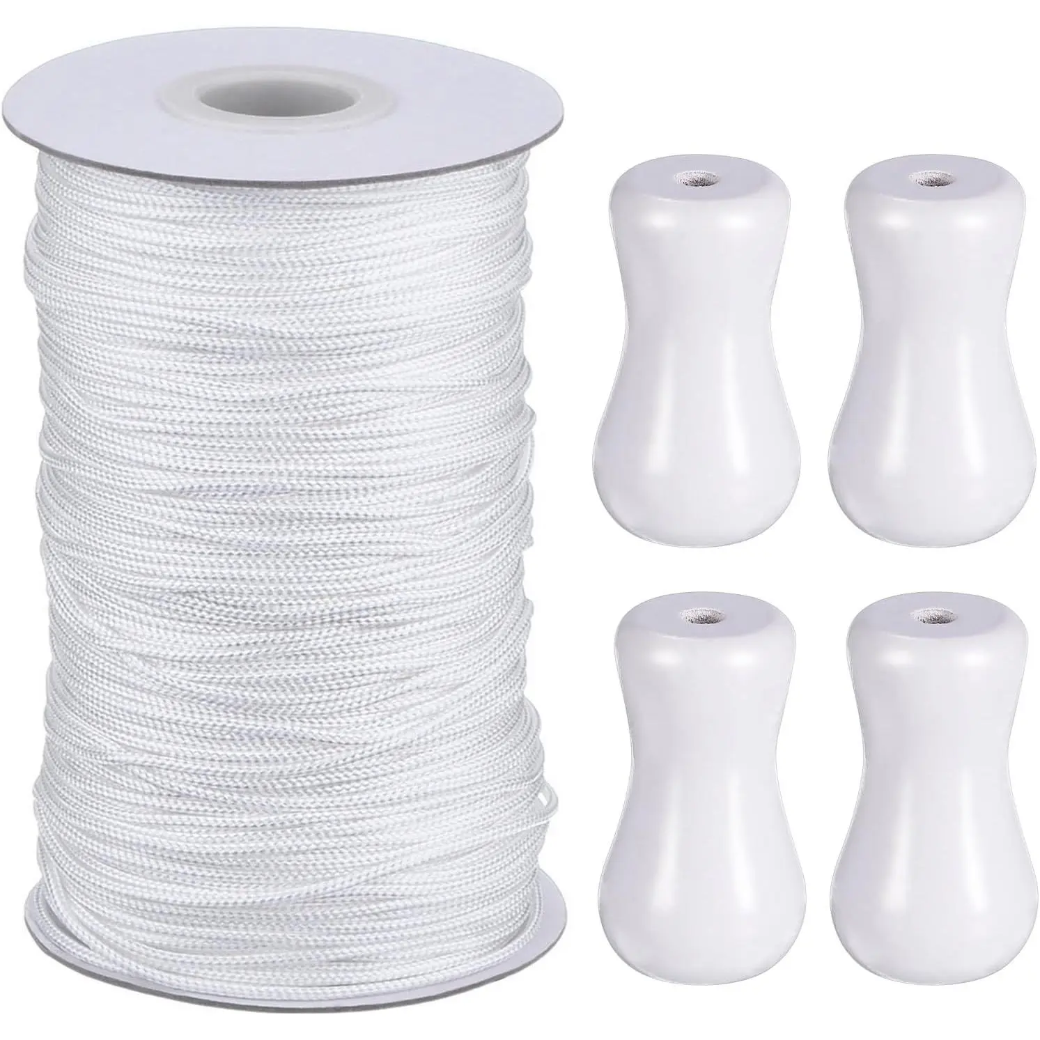 55 Yards Blind Cord 1.8 mm Braided Lift Shade Cord with 4 count  Pendant Curtain Blind String for  Roman Shade Kit Gardening  and Crafts(White) | Braided Shade String for  Blinds, Gardening  Ties and Craft Projects, Durable  with  Pull