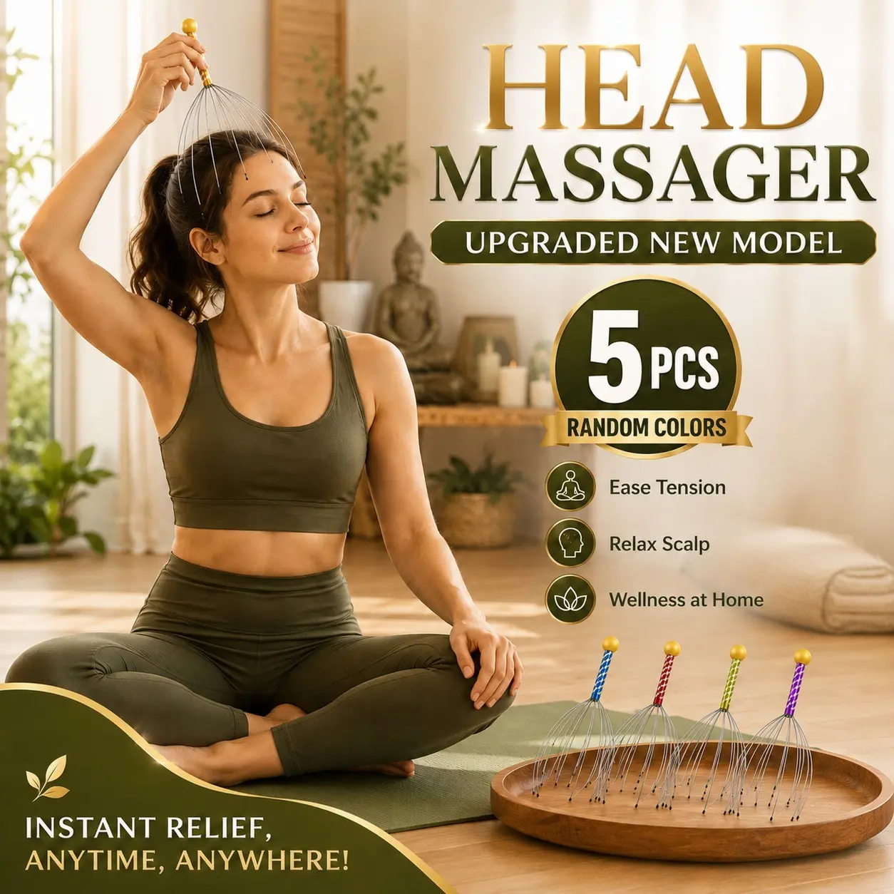 Octopus-Shaped Head Massager and Scalp Scratcher, Claw-Tipped Wire Massage Beads, Stress Relief Tool, Perfect Gift for Loved Ones