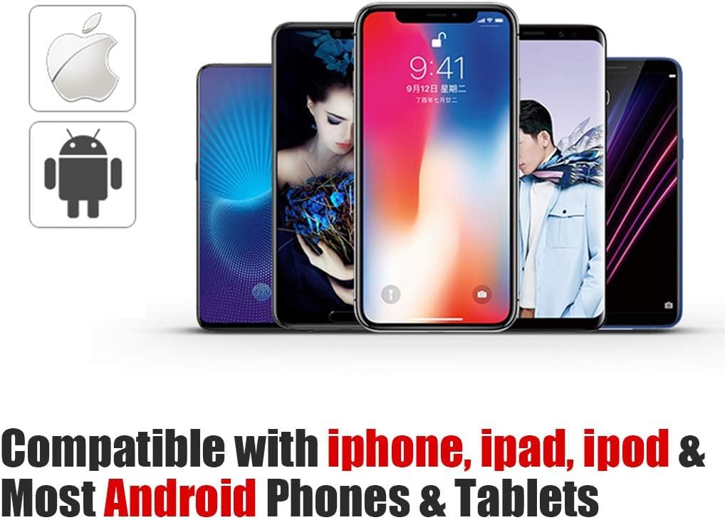 [Upgraded] Bluetooth 5.0 Remote Shutter for iPhone & Android Camera Wireless Remote Control Selfie Button for iPad iPod Tablet, HD Selfie Clicker for Photos & Videos (Black)