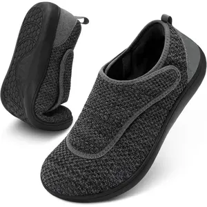 Mens Wide Walking Diabetic Shoes Adjustable Orthopedic Sneakers for Swollen Feet Neuropathy Breathable Barefoot Zero Drop