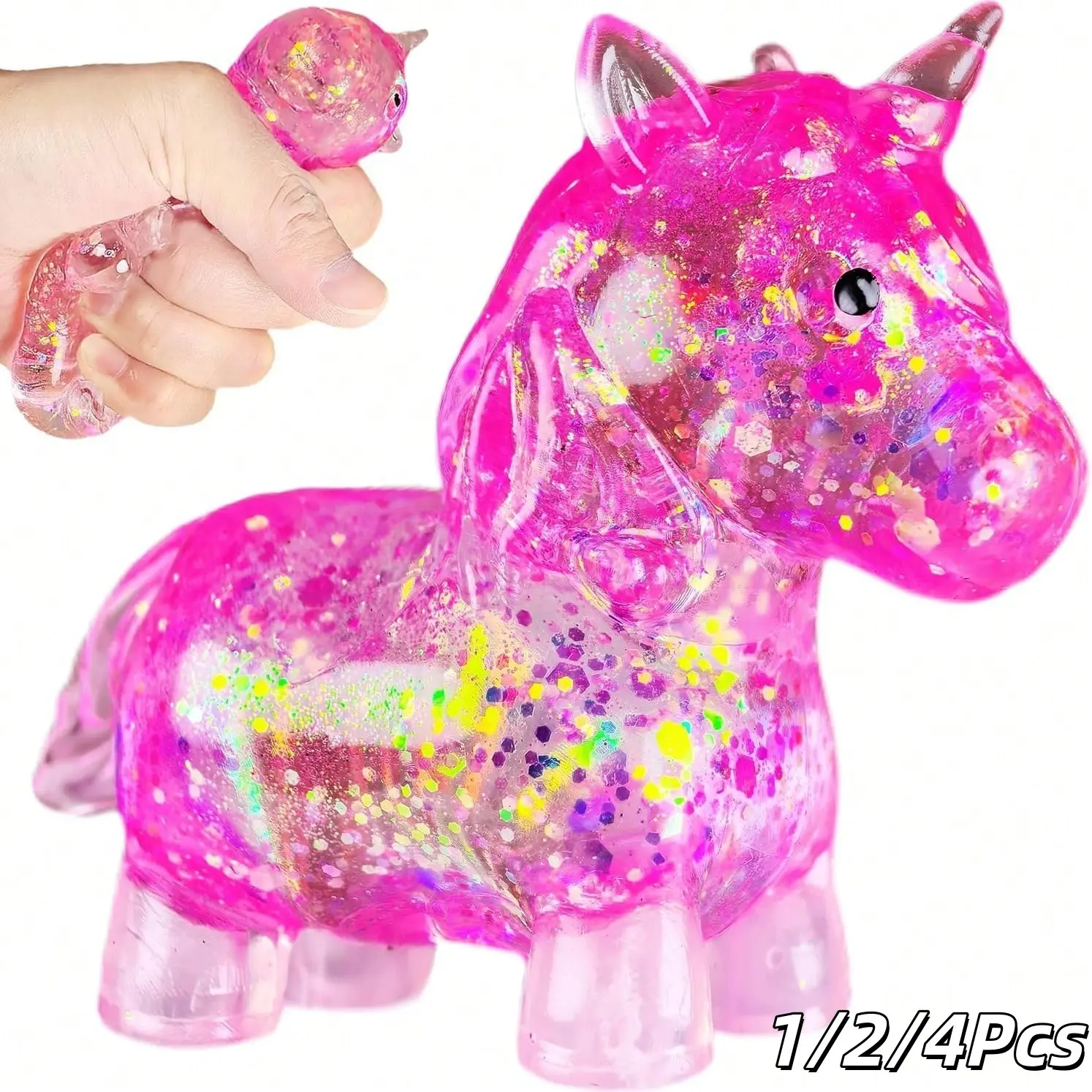 Slow Rebound Flashing Horse Stress Relief Toy, Horseshoe Shape Pressure Release Ball, Sensory Relaxation Gift, Sensory Stress Reliever, Random Design & Color