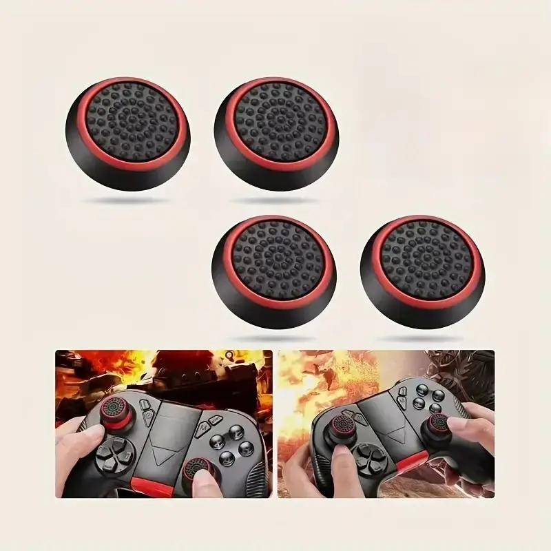 4pcs for PS4/PS5/Xbox/Switch Pro Controller Thumb Grips - Anti-Slip Joystick Caps with Soft Elastic, Snap- Suitable for PS5 Compatible for PS4, for Xbox Series, for Switch Pro 1/2 Grips, Protect Original Joysticks