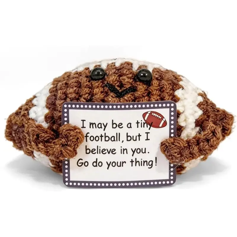 Football Couple Dad Mom Brother Fun Crochet Soccer, Emotional Support Mini Soccer Plush Toy, Soccer Pillow, Mother's Day Father's Day Room Decoration
