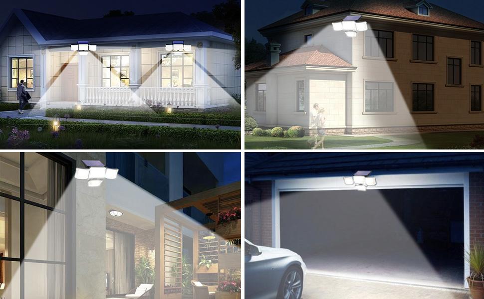 Solar Motion Sensor Light, 278 LED Outdoor Wall Lamp with 3000 Lumens Brightness, 300° Wide Angle, 3 Modes (Day/Night/Off), Solar Charged, Ideal for Garden, Yard, Walkway, Garage - , Outdoor  Outdoor Light outdoor  solar  lights  home  security