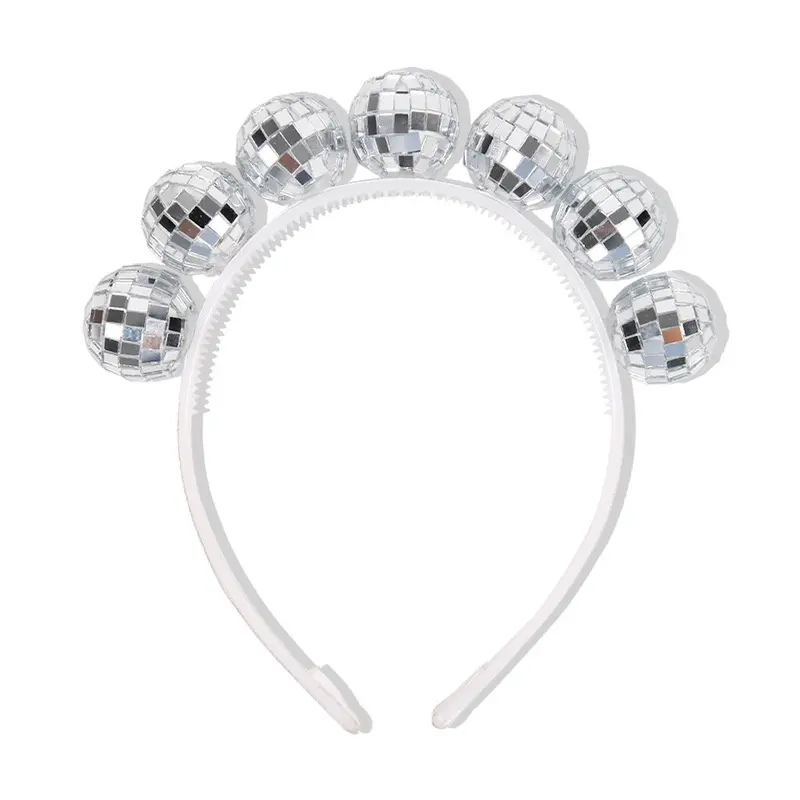 New European and American disco headbands for bars and KTVs, silver mirror ball headbands, disco party and dance decorationaccessories