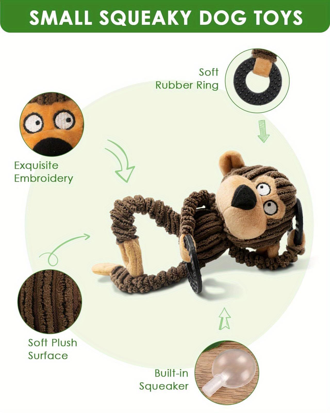 Squeaky Plush Dog Chew Toys | Cute Interactive Toys for Puppy Teething, Pet Training, and Entertainment, Suitable for All Breed Sizes, Brand: VITSCAN