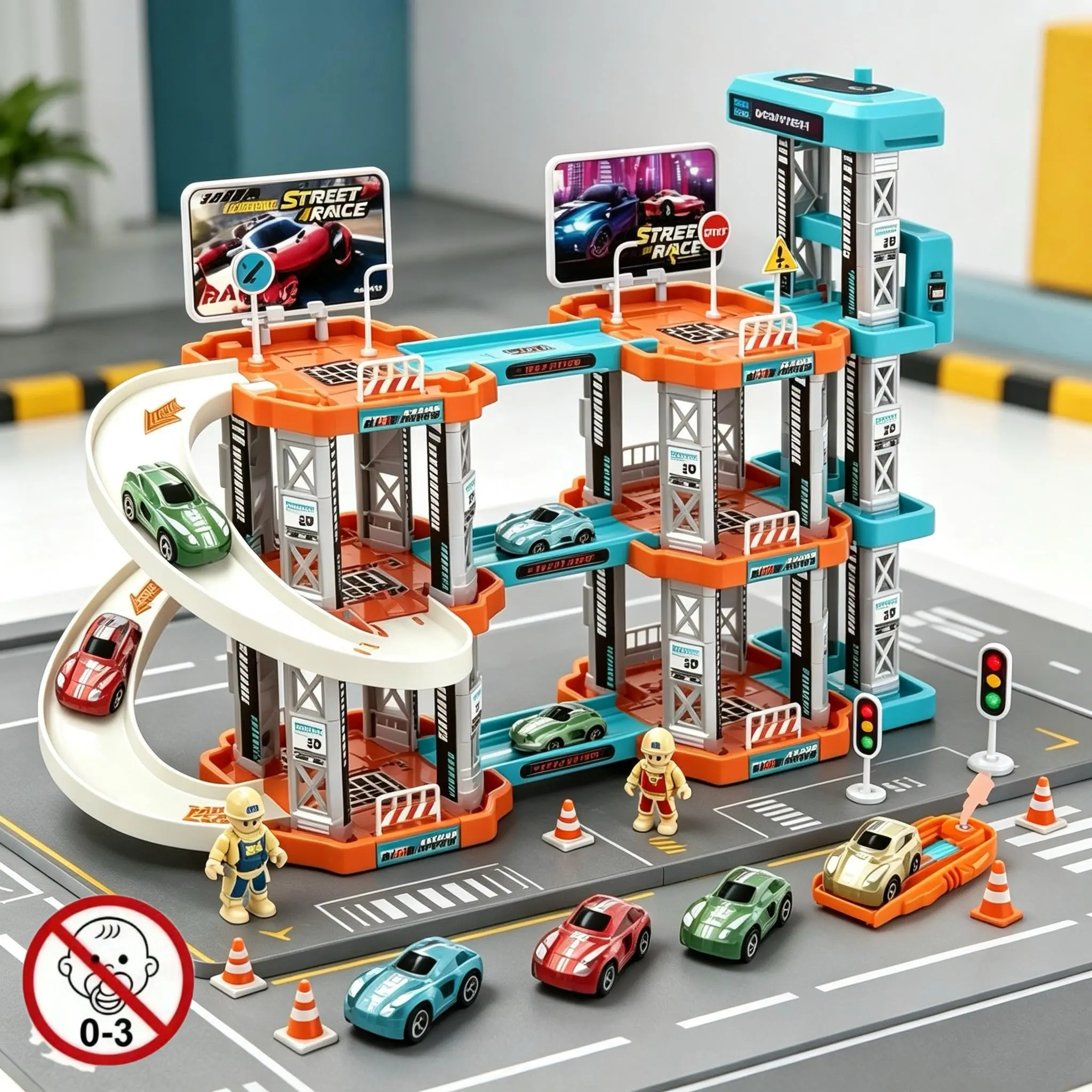 85-Piece Race Car Parking Toy Set, Kids Garage Birthday Gift, Preschool Vehicle Game Kit, Suitable for Boys and Girls Aged 3+, Vehicle Playset, Cars Kids