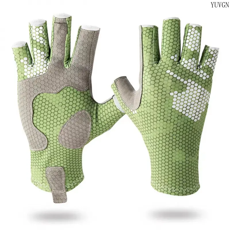 Unisex Short-Length Camouflage Non-Slip Half-Finger Sport Gloves - Breathable, Lightweight Outdoor Accessory with Arrow Padding Grip for Fishing, Cycling, Driving