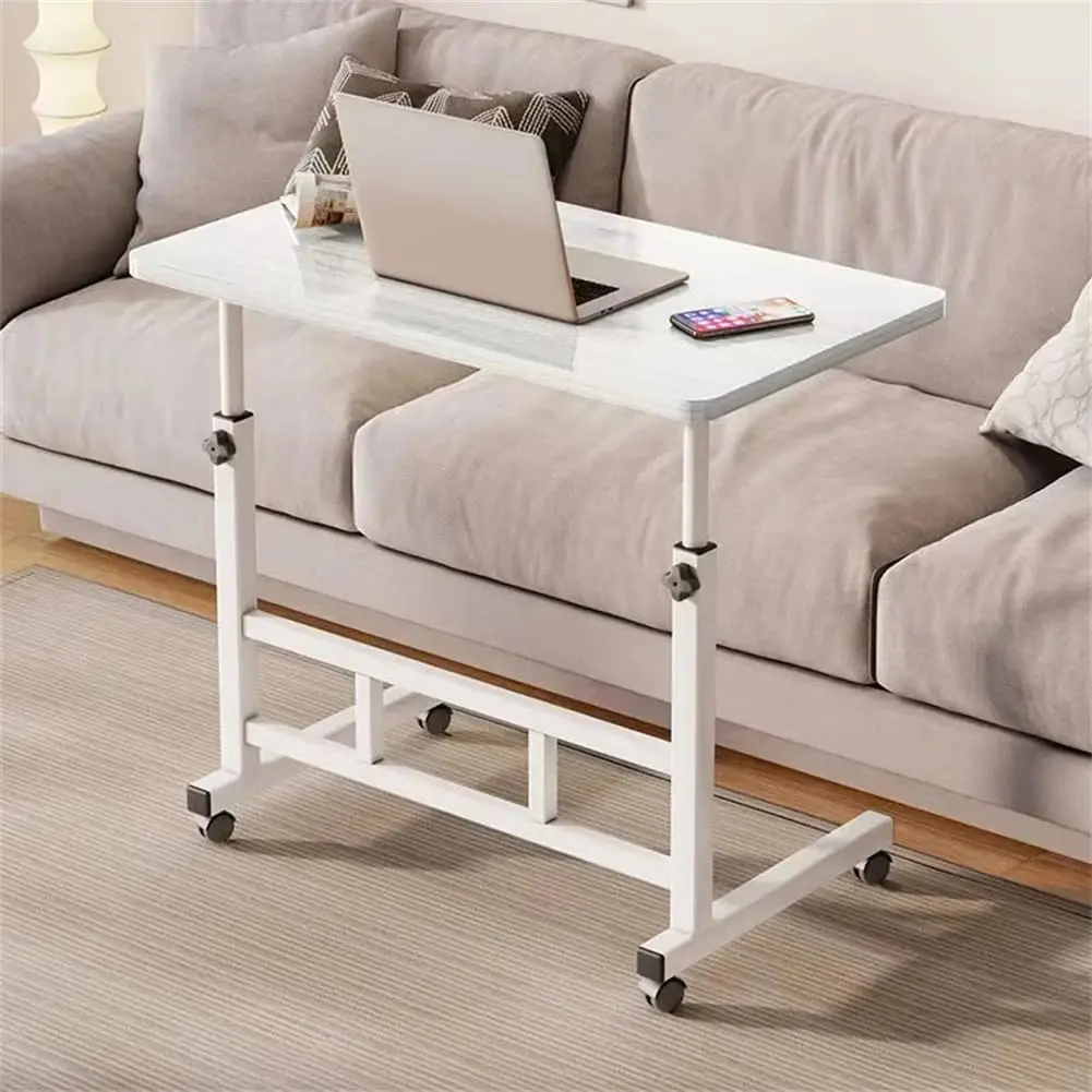 Small Standing Desk with Wheels, Stand Up Desk, Mobile Portable Rolling Laptop PC Table Adjustable Height Computer Workstation for Home Office