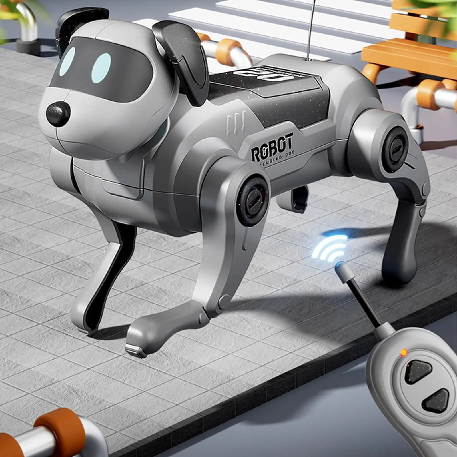 Electric Remote Control Robot Dog – RC Mechanical Walking Electronic Pet with Lights & Sound | DIY Installation Interactive Smart Robot Pet Toy for Kids Boys & Girls Age 6+