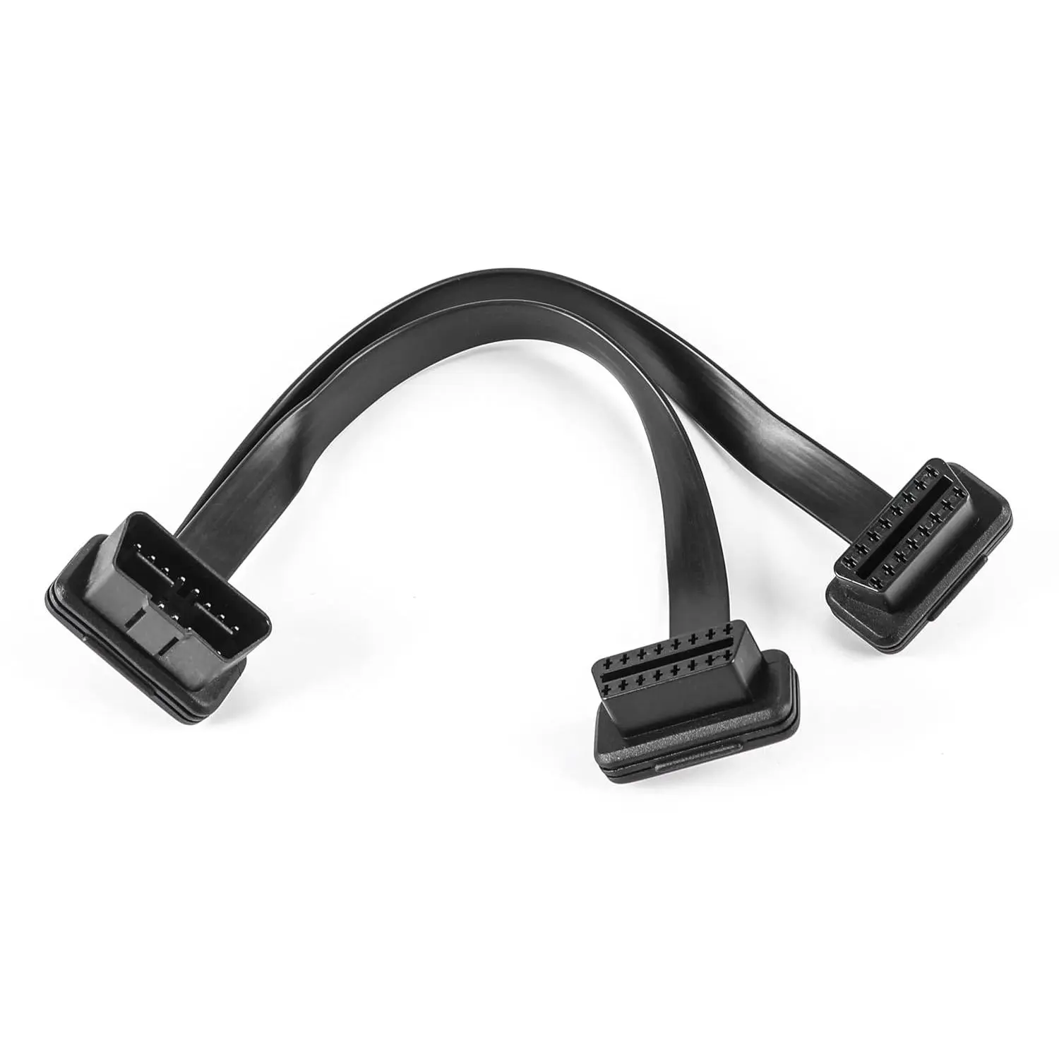 Low Profile OBD 2 Connector 26AWG Thick and Safe Male to  Female Flexible Splitter Y  16pins 1ft/30cm for Code Reader & GPS &  OBDii Device