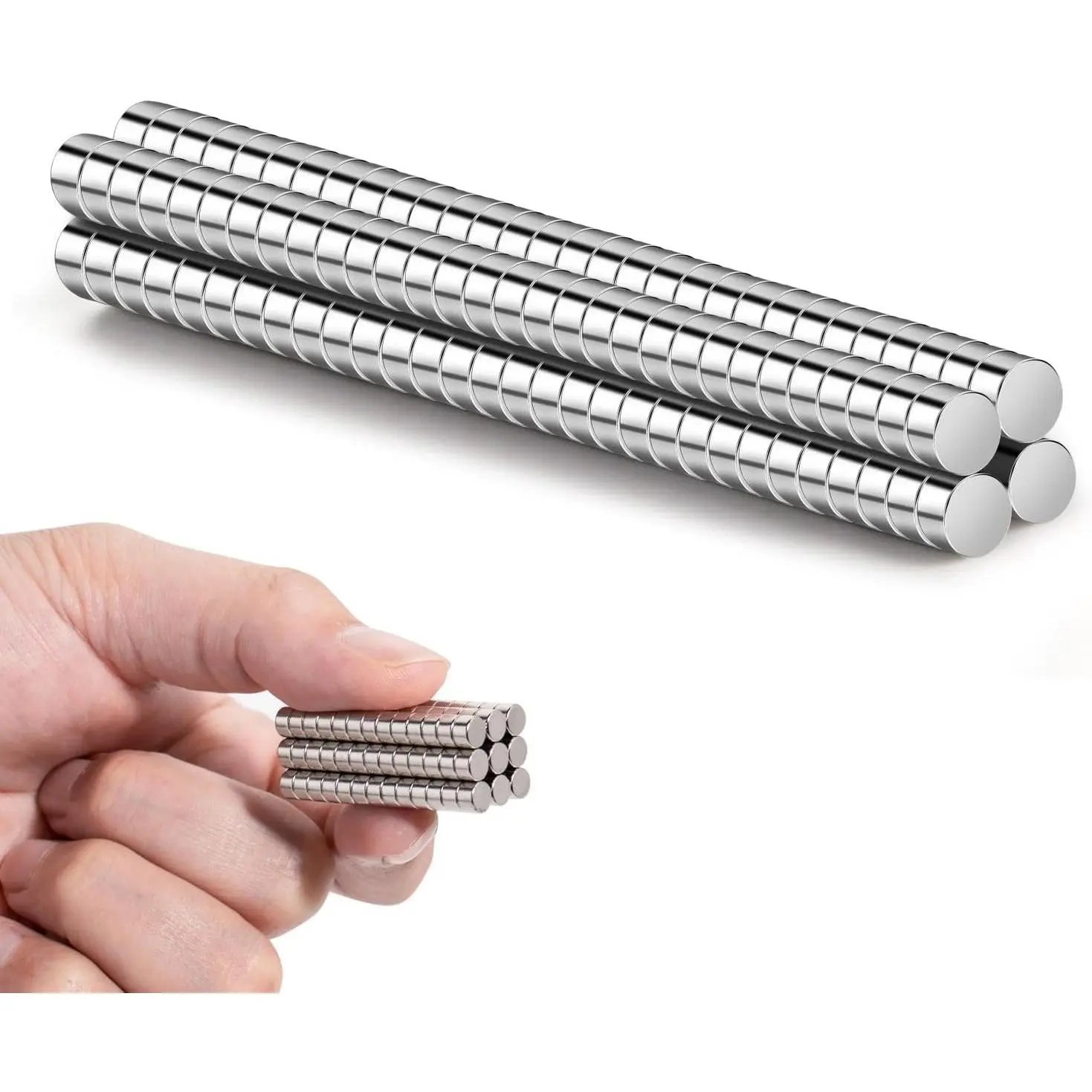 60 Pcs 5mm x 3mm(DxH) Round Mini Magnets, Multi-Use Tiny Magnets for Nail Clippers, Refrigerator, Miniatures, Hobbies, Crafts and Science