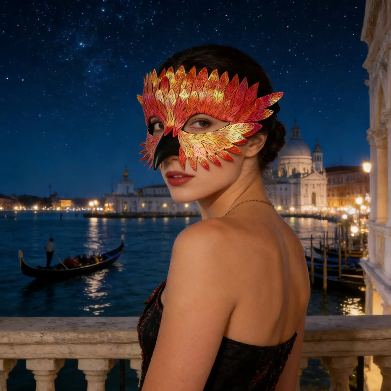 Halloween Mask, High-End Half Face Feather Headpiece, Cool Bird Beak, Suitable for Festival Parties, Dance Masks, Bar Props