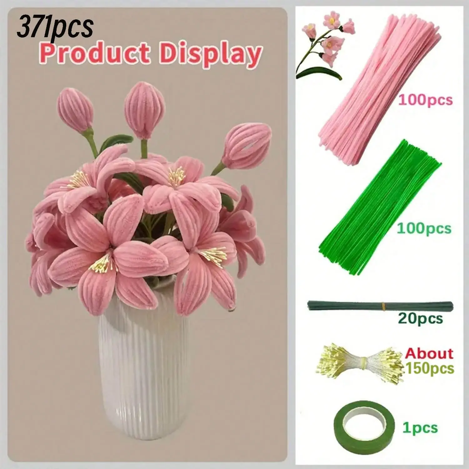 Value Pack DIY Pipe Cleaner Craft Projects, Craft Supplies, Creative Pipe Cleaner Craft Ideas, How To Use Pipe Cleaners For Crafting, Pipe Cleaner Craft Projects, Fuzzy Stick Craft Ideas, Fuzzy Stick Animal Tutorials, Fuzzy Stick Holiday Decorations
