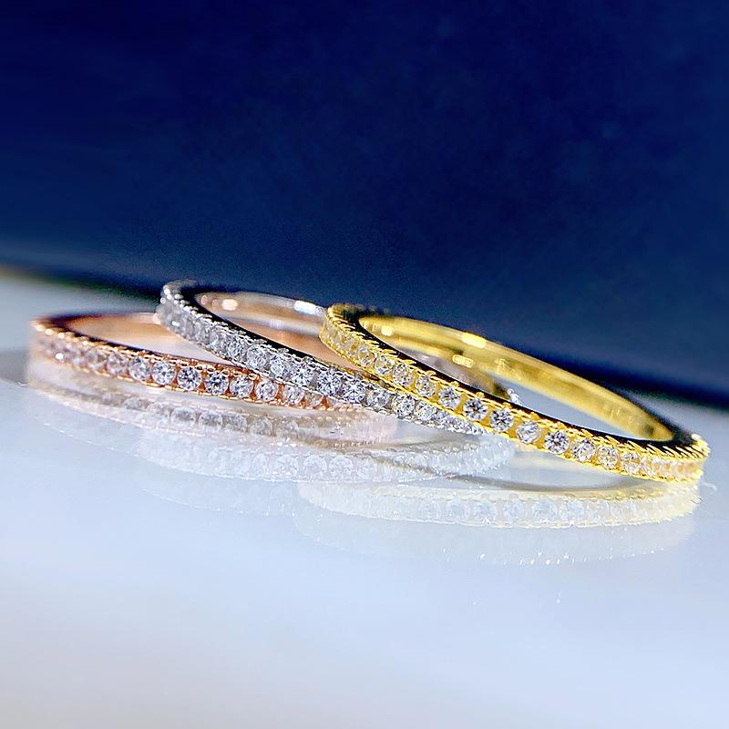 6A Cubic Zirconia S925 Sterling Silver Full Ring 6A Cubic Zirconia Ring fashion jewelry accessory woman girl promise ring-300(50%)