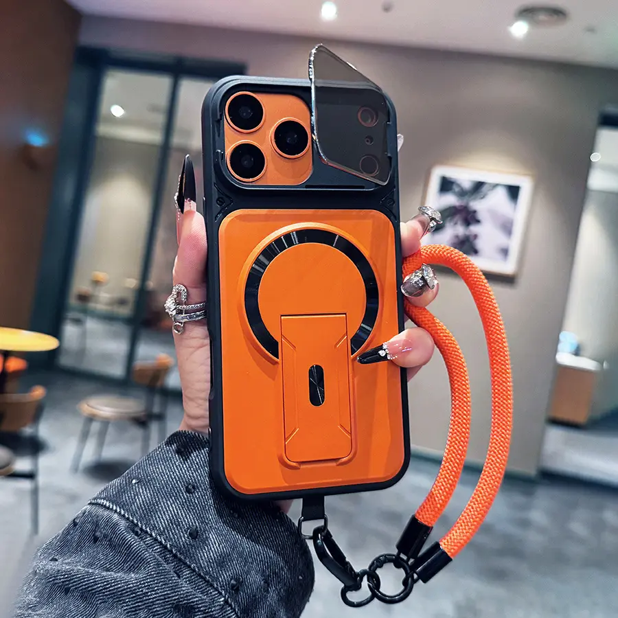 Phone Case with Lanyard for iPhone 18 /17/16/15 14 13 12 11  Pro Max Plus Multifunctional Shockproof Phone Protection Case, Compatible with Car Mounts, Camera Flip Goggles Protection, Hidden Mount, Preferred for Outdoor Travel