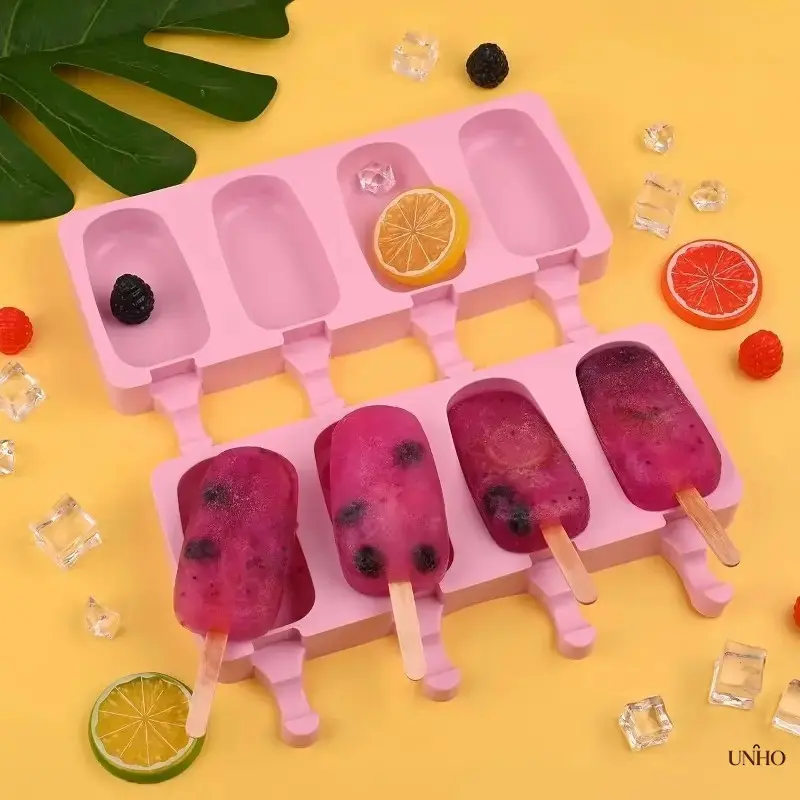 Reusable BPA-Free Silicone Popsicle Shape Ice Cream Mold 52-Piece Set - 2 Non-Stick Simple Easy Release Molds, 50 Sticks, DIY Homemade Fun Kitchen Bag Accessory for Luggage & Bag DIY Projects