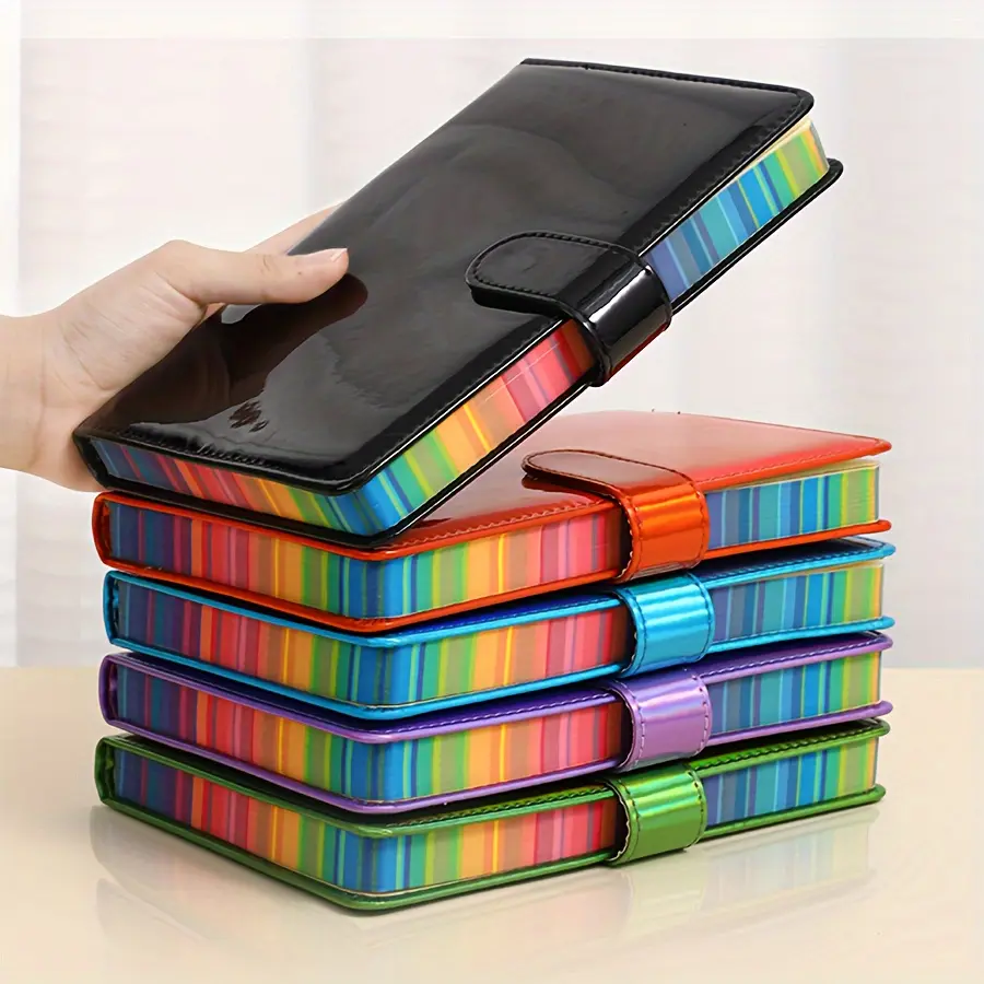 A Hardcover A5 Notebook with a Laser Colorful Border, Featuring 360 Thick Pages, Ideal for Family Drawing, Meeting Notes, Scholars, And Writers, Stationery