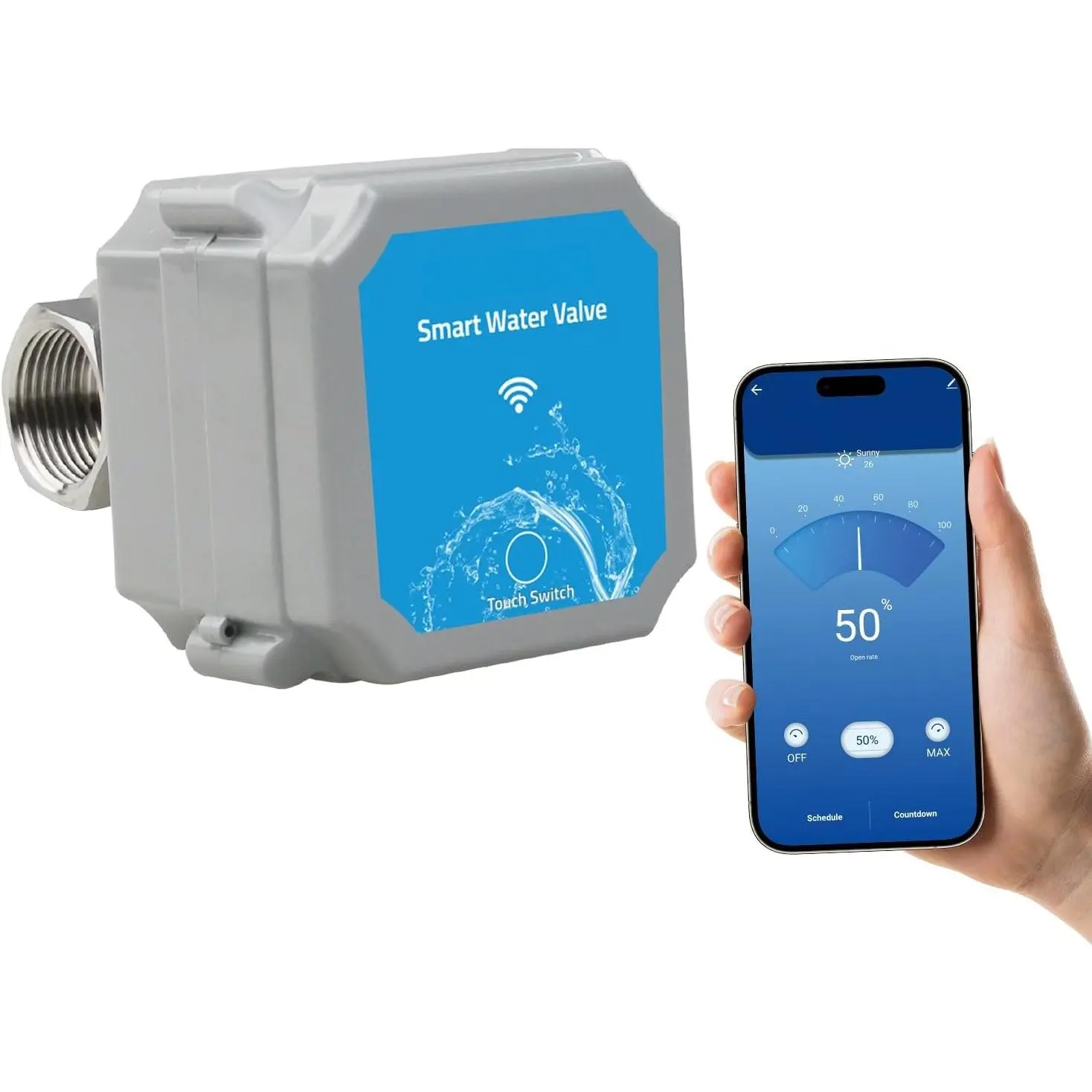 DN20  Water Valve 3/4 Inch  Water Shutoff Valve Management System | WiFi Remote Control Faucet Timer for Hose, Sprinkler Water Timer, Auto Watering for  ,  Water Protection Systems