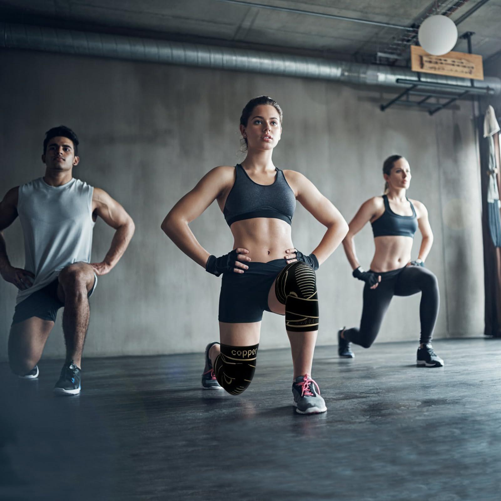 Copper reinforced knee guard | Adjustable straps, breathable knitted material and stable support. Suitable for basketball, cycling and hiking sports, professional outdoor knee guard