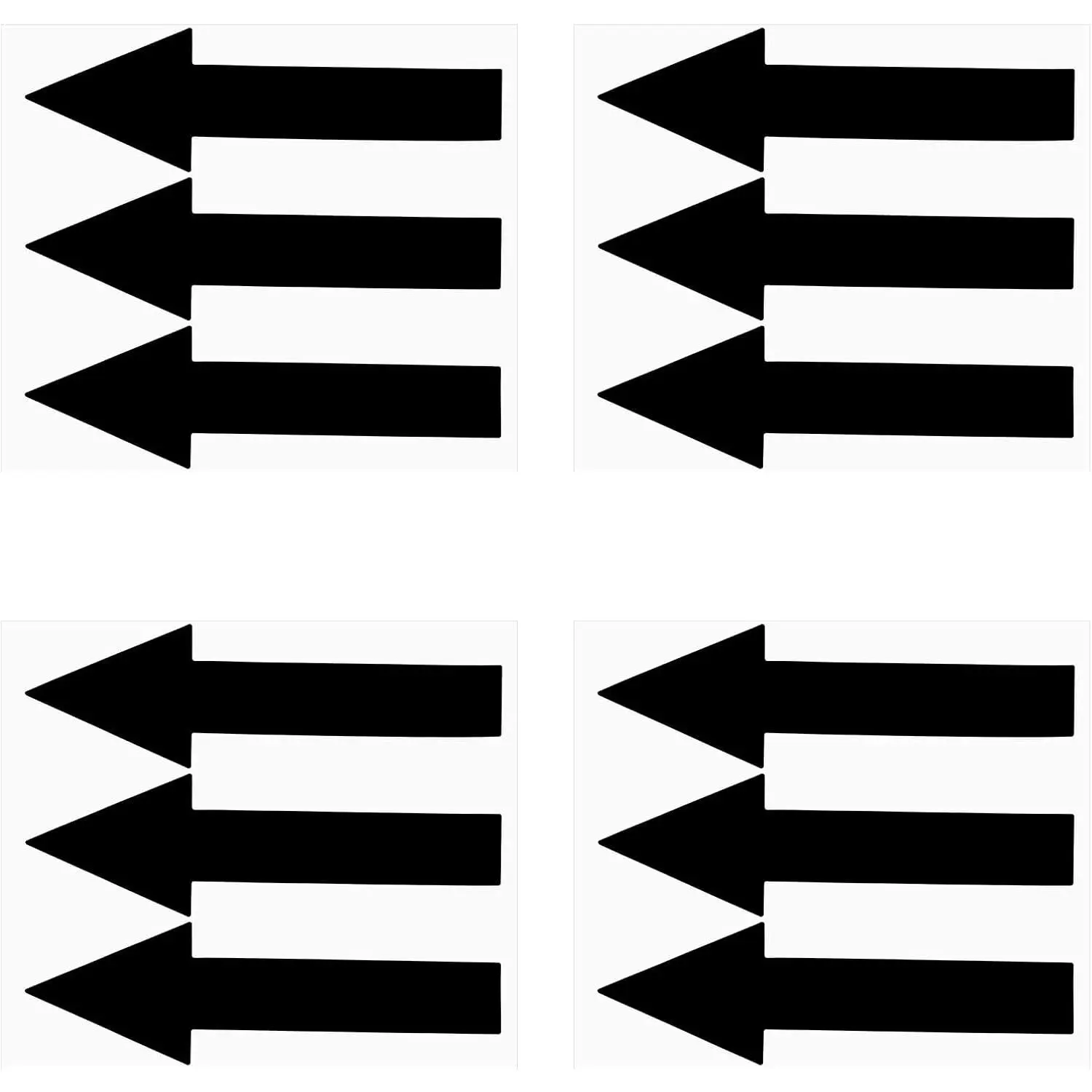 7.87"x2.36" Black Arrow Stickers for Signs, 12 Pack Waterproof PVC Floor Decals, Self-Adhesive Directional Arrow Outdoor, Small Directional Arrows for Road Instructions & Direction Marking