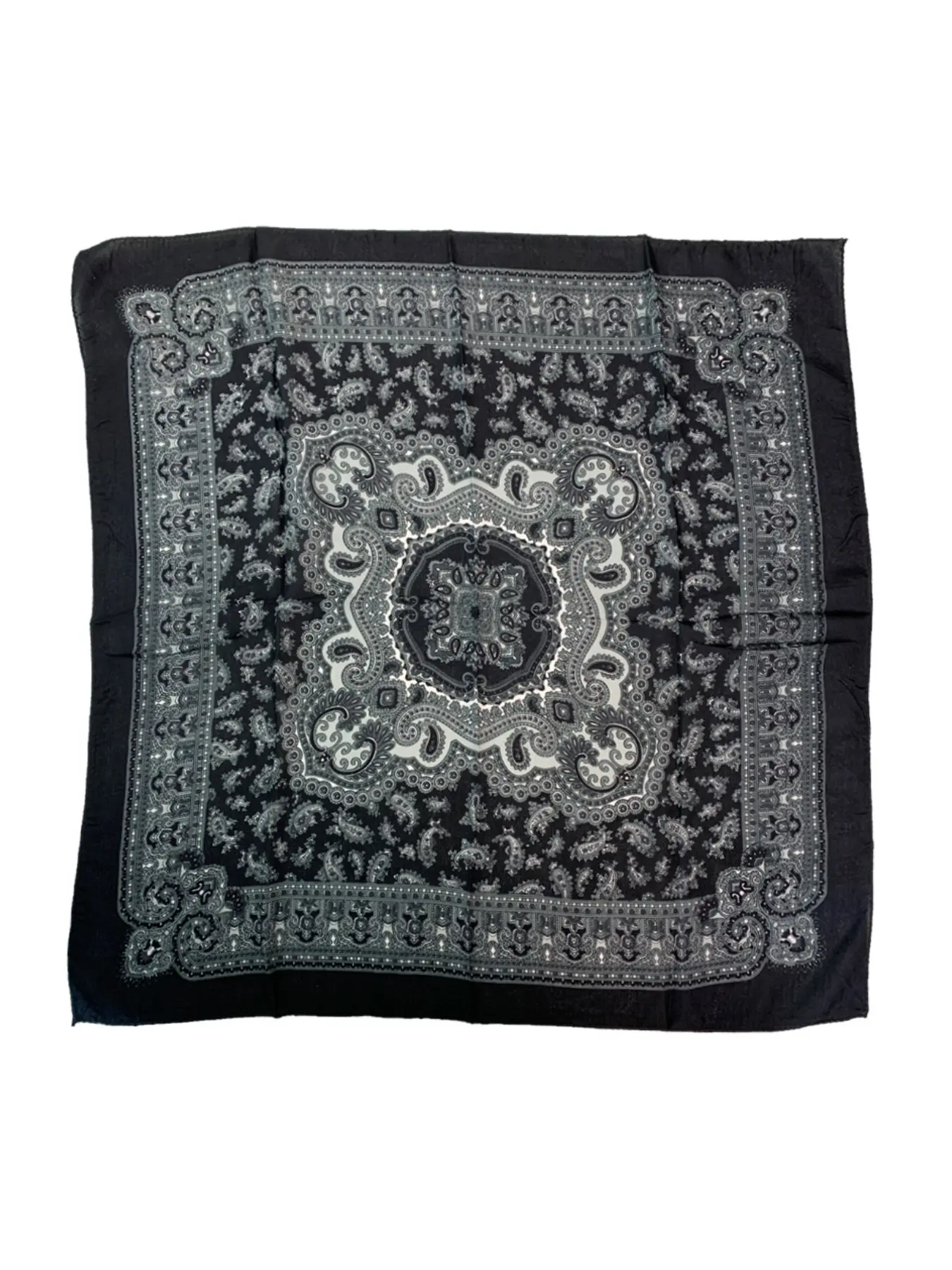 Retro cashew patterned cotton and linen small square scarf for women's outdoor cycling, breathable and versatile decorative headscarf Boho style scarf