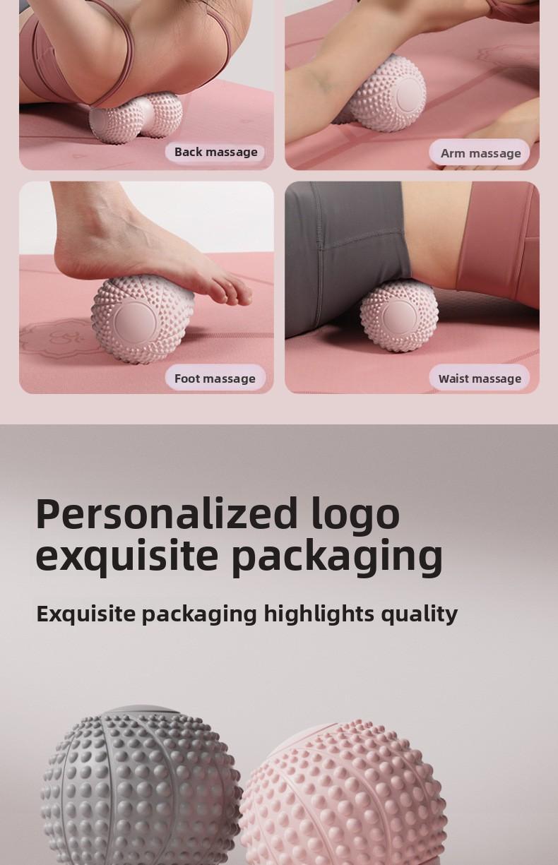 Fascia Peanut Ball for Foot Massage, Spine Muscle Relaxation, Double Ball for Hip, Back, and Leg Acupoint Stimulation, Yoga Massage Ball