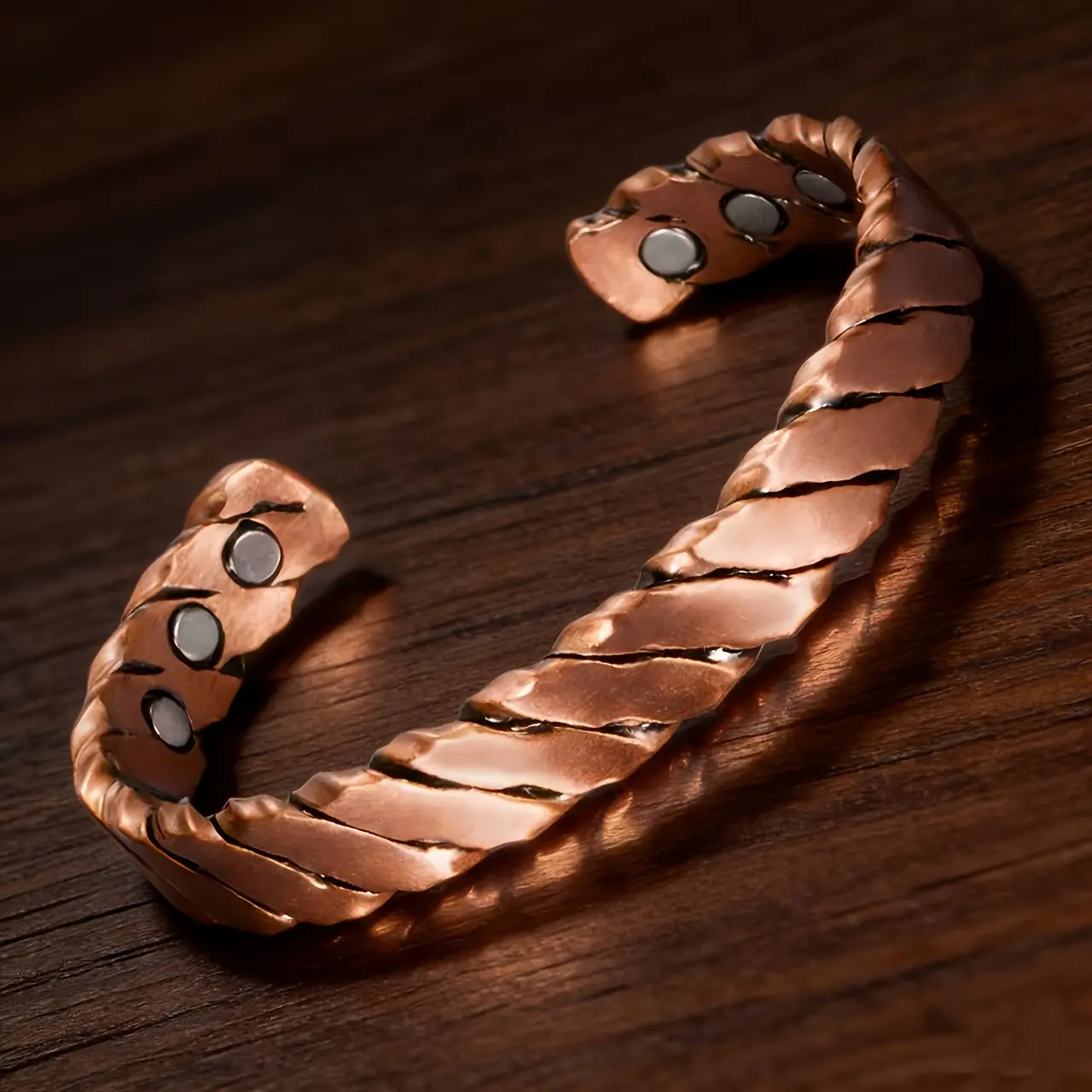 Men's and women's magnetic copper bracelets, adjustable open cuff magnetic wrist jewelry, copper bracelet cuffs, ideal family and holiday gifts