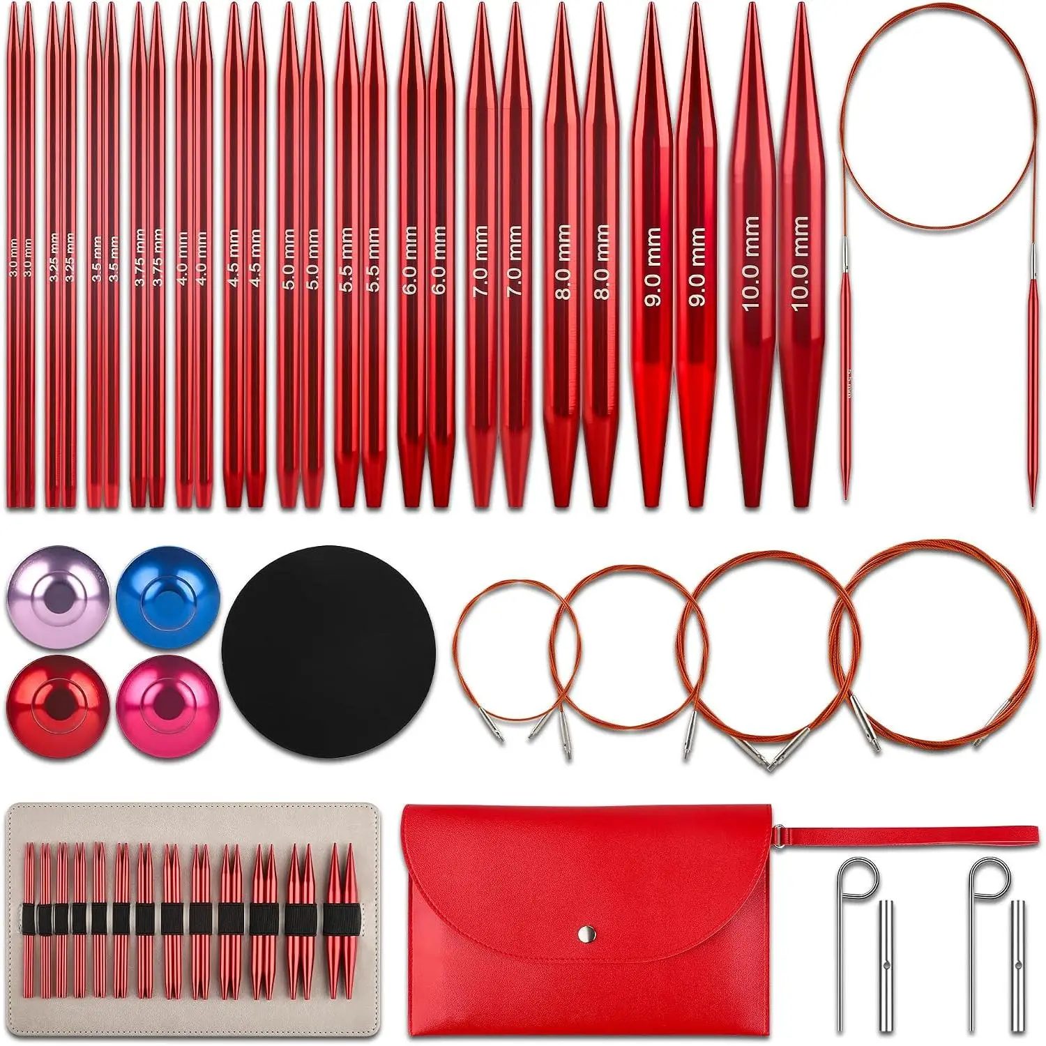 Interchangeable Circular Knitting  Set - 13 Pairs |  & Accessories | Interchangeable  | Circular Knitting  for Expert Crafting(Multicolored)
