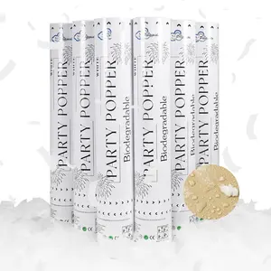 White Confetti Poppers,Rice Paper For Wedding, Cannon,6Pack  Confetti Party Shooters Air Power, Party For Lawns Wedding,Birthday,Outdoor Celebrations