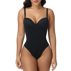 Women's Columbia High Body Shaping Compression Shapewear Bodysuit Bra, Seamless Triangle Waist Control, Adjustable Straps, Fashion Back Tie, Bone Sculpture, Stretchy Bodysuit Womenswear