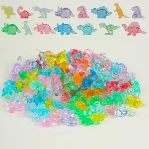 180 Pieces Mini Dinosaur Figures, Multi-Colored Small Acrylic Dinosaur Toys Vase Filler Dino Party Decorations Goodie Bag Stuffers