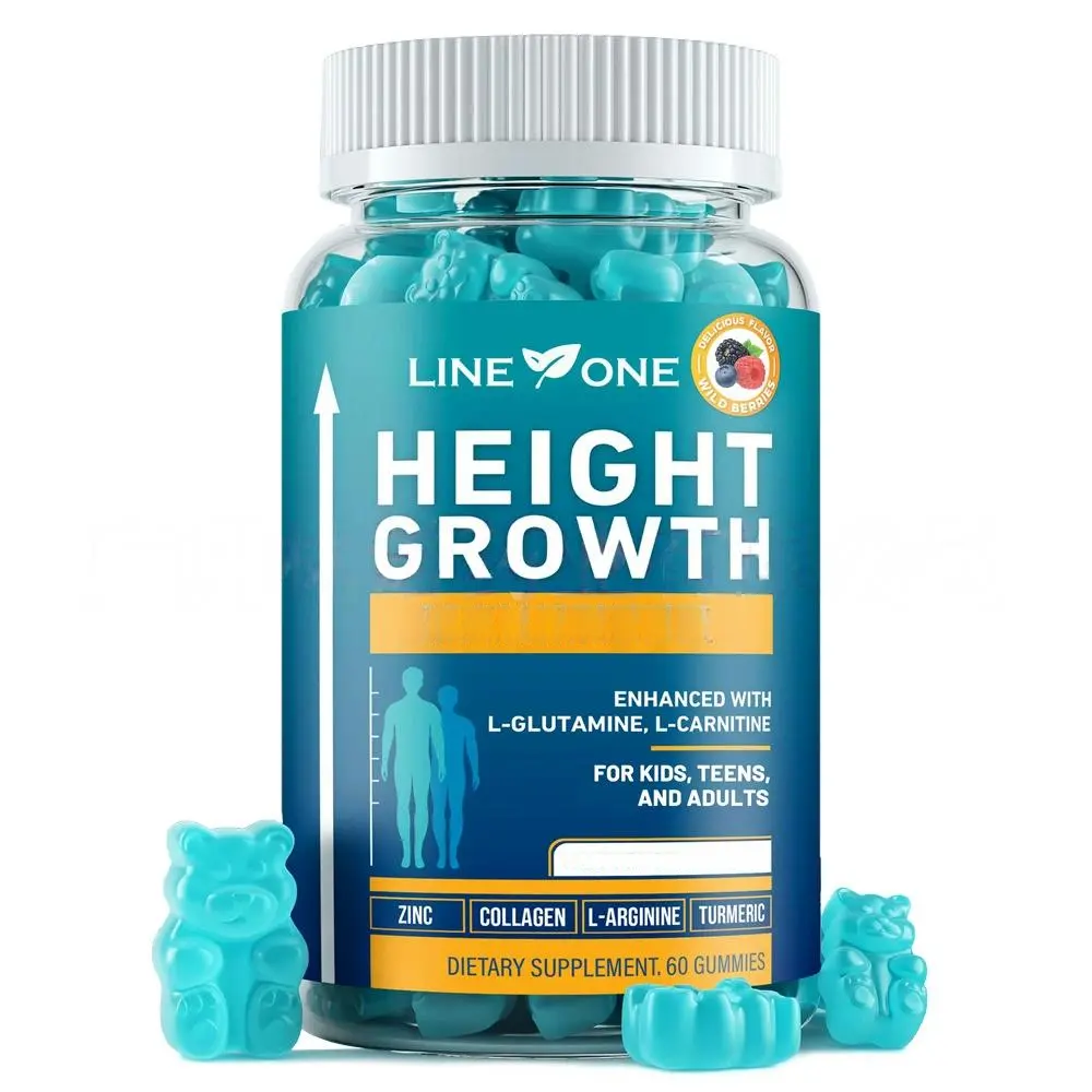LINE ONE Growth Gummies |   Natural Bone Support Supplement with Calcium, Support Healthy Bone Development, Suitable for Kids Teens Adults, No Growth Hormone