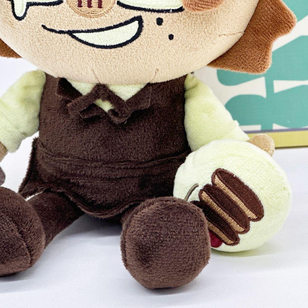 Rody Dead Plate Surrounding Brown Curly Hair Boy Plush Doll Spoof Puppet Gift for Friend