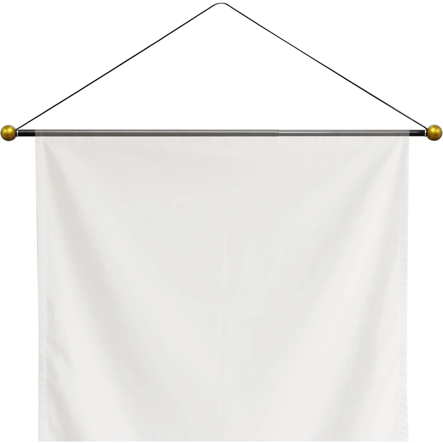 Telescopic Tapestry Hanging Rod 17-32 Inch, Adjustable Wall Hanging Bar for Lightweight Aesthetic Tapestries, Banner Hanger Pole for Room Decor (Gold/Black)Gift
